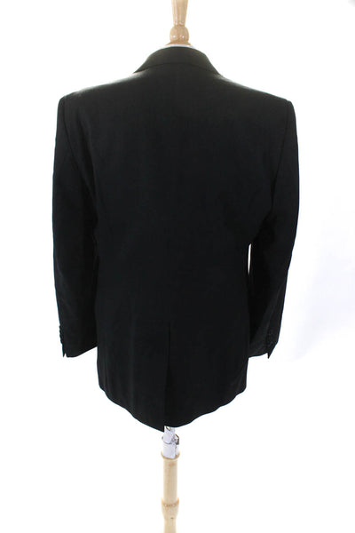 Jack Victor Mens Wool Buttoned Collar Long Sleeve Blazer Jacket Black Size EUR42