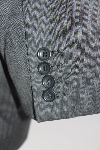 Coppley Mens Darted Buttoned Collared Long Sleeve Blazer Jacket Gray Size EUR46