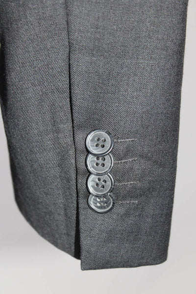 MTailor Mens Wool Buttoned Darted Collared Long Sleeve Blazer Gray Size EUR44