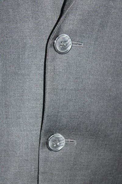 MTailor Mens Wool Buttoned Darted Collared Long Sleeve Blazer Gray Size EUR44