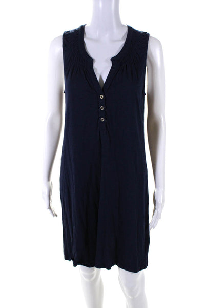 Prairie Underground Womens Dark Blue Cotton Drape Sleeveless Bodycon Dress SizeM