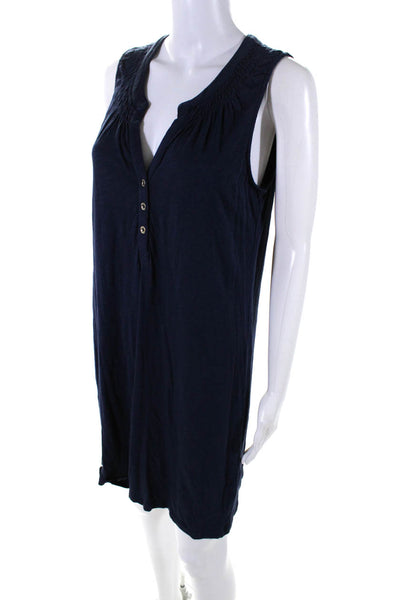 Prairie Underground Womens Dark Blue Cotton Drape Sleeveless Bodycon Dress SizeM