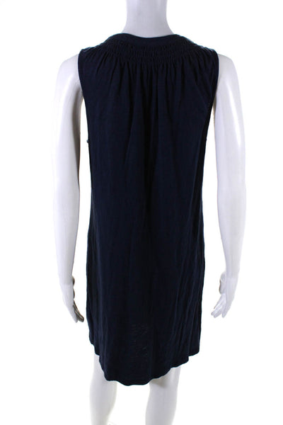 Prairie Underground Womens Dark Blue Cotton Drape Sleeveless Bodycon Dress SizeM