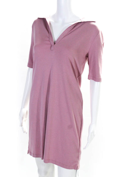 J Crew Womens Short Sleeves Perfect Fit Polo Dress Pink Cotton Size Small