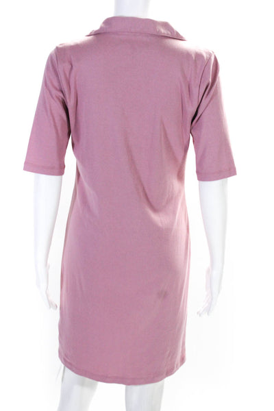 J Crew Womens Short Sleeves Perfect Fit Polo Dress Pink Cotton Size Small