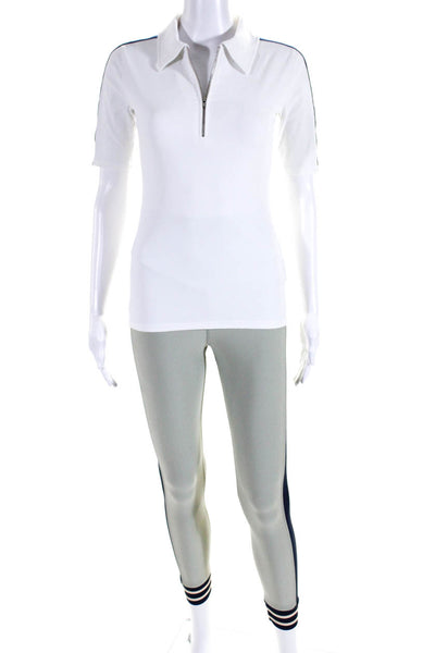 The Upside Women's Collared Short Sleeves Quarter Zip Blouse White Size XS Lot 2