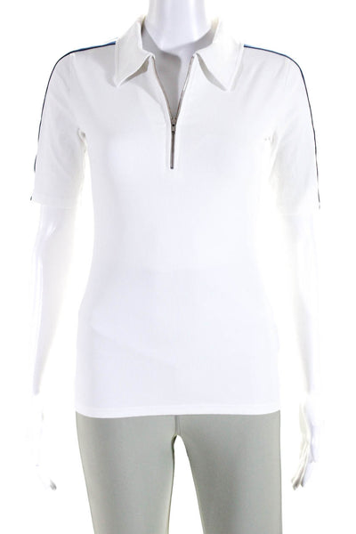 The Upside Women's Collared Short Sleeves Quarter Zip Blouse White Size XS Lot 2