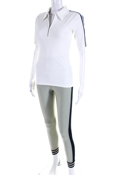 The Upside Women's Collared Short Sleeves Quarter Zip Blouse White Size XS Lot 2