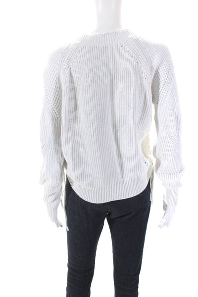 Joie Women's Mock Neck Long Sleeves Pullover Sweater White Size M