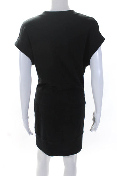 IRO Women's V-Neck Sleeveless Drop Waist Mini Dress Black Size 38