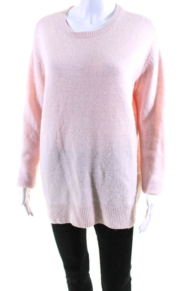 Something Navy Womens Pink Cashmere Crew Neck Long Sleeve Sweater Top Size M