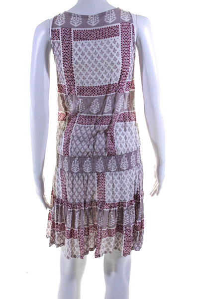 Coolchange Womens Pink Printed Lace Up Sleeveless Drop Waist Dress Size XS