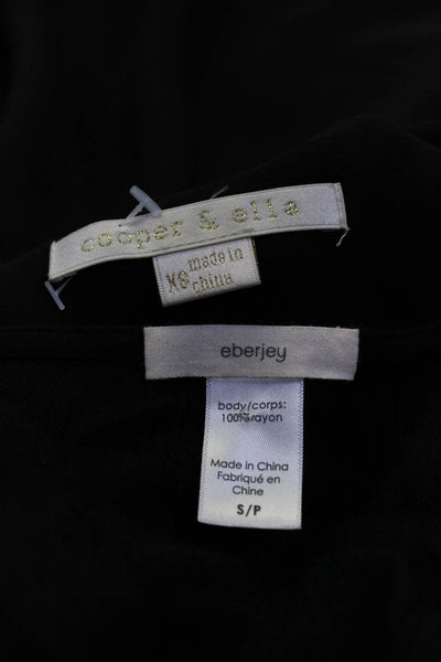 Eberjey Cooper & Ella Womens Black V-Neck Long Sleeve Blouse Top Size S XS lot 2