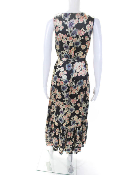 Gryphon New York Women's V-Neck Sleeveless Hi-Lo Hem Floral Maxi Dress Size S