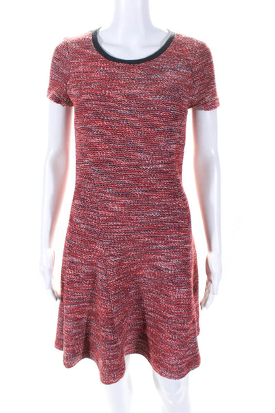 Comptoir Des Cotonniers Womens Cotton Spotted Textured Midi Dress Red Size S