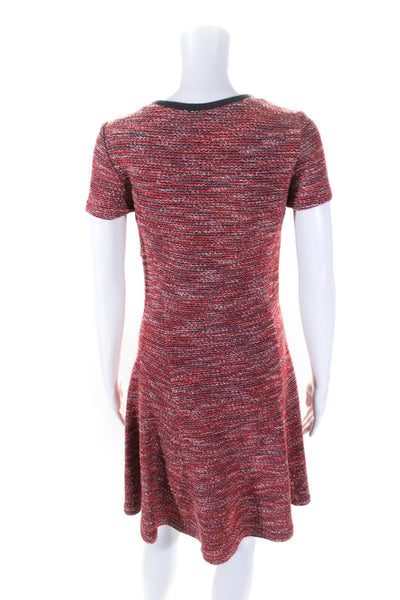 Comptoir Des Cotonniers Womens Cotton Spotted Textured Midi Dress Red Size S