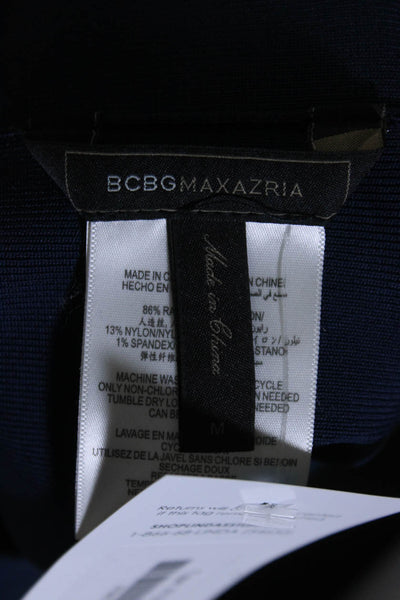 BCBGMAXAZRIA Women's Elastic Waist Bodycon A-Line Mini Skirt Navy Blue Size M