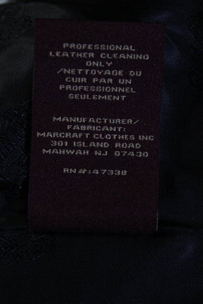 Bruno Magli Mens Lamb Leather Patchwork Zipped Long Sleeve Jacket Black Size M