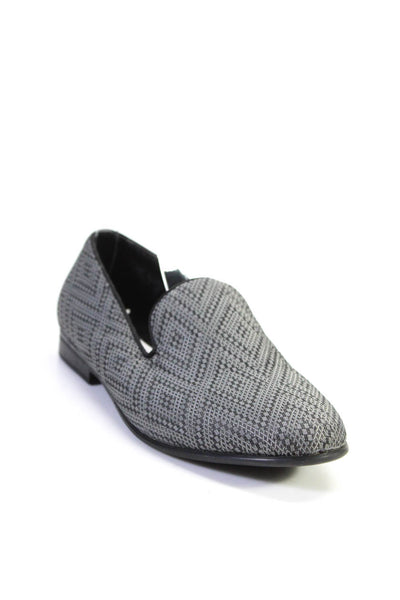 Steve Madden Mens Geometric Spotted Round Toe Slip-On Dress Loafers Gray Size 8