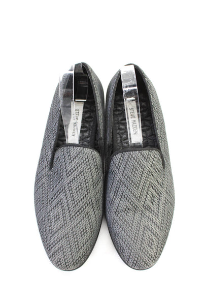 Steve Madden Mens Geometric Spotted Round Toe Slip-On Dress Loafers Gray Size 8