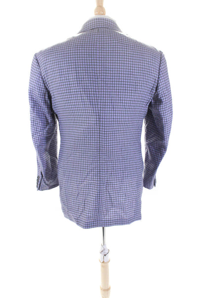 Reda Mens Striped Print Collared Buttoned Long Sleeve Blazer Purple Size EUR40