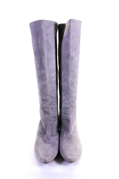 Silent D Womens Suede Mid Calf Pull On Pointed Toe Boots Gray Size 38 8