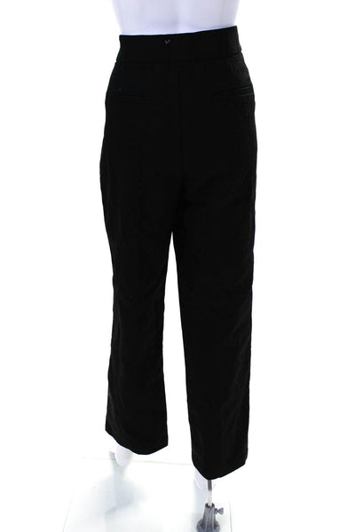 Edikted Womens Twill High Rise Straight Leg Pants Trousers Black Size S