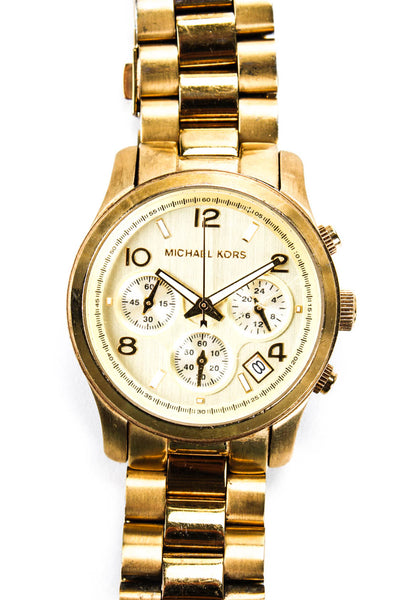 Michael Kors Womens Gold Tone Stainless Steel MK 5055 Round Watch