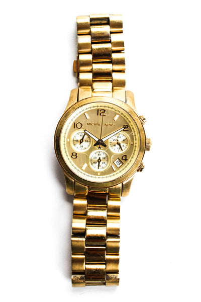 Michael Kors Womens Gold Tone Stainless Steel MK 5055 Round Watch