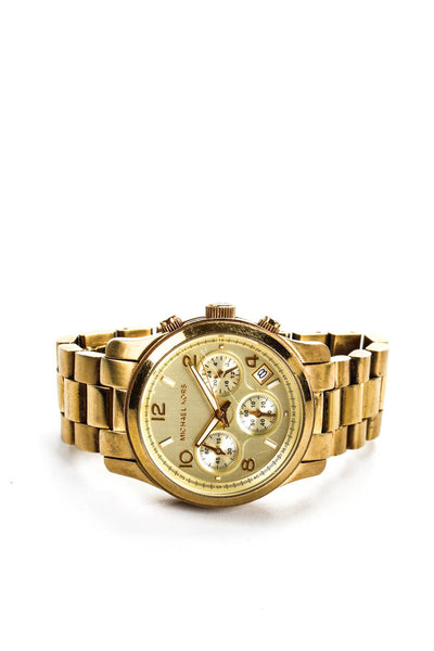 Michael Kors Womens Gold Tone Stainless Steel MK 5055 Round Watch