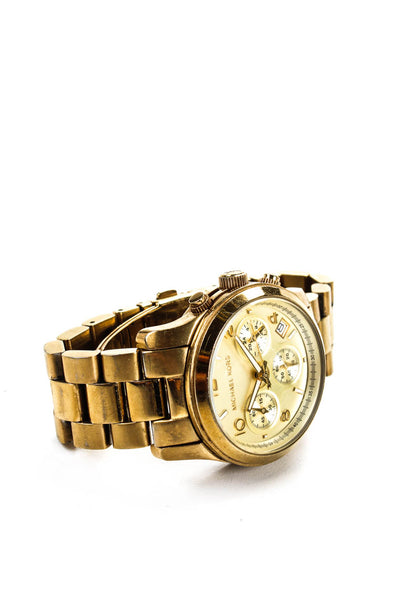 Michael Kors Womens Gold Tone Stainless Steel MK 5055 Round Watch