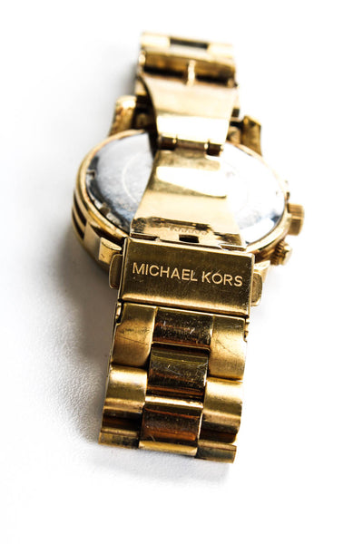 Michael Kors Womens Gold Tone Stainless Steel MK 5055 Round Watch