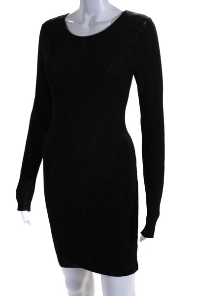 Torn by Ronny Kobo Women's Long Sleeves Bodycon Mini Dress Black Size M