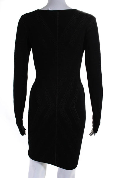 Torn by Ronny Kobo Women's Long Sleeves Bodycon Mini Dress Black Size M