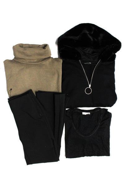 Zara Womens Sweaters Dress Pants Tee Shirt Brown Black Size Small Lot 4