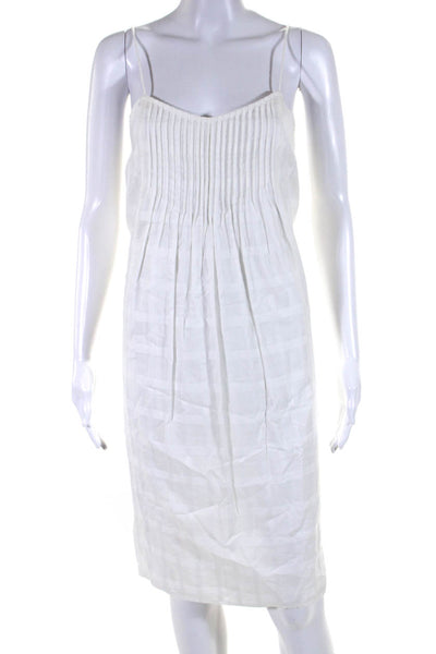 J Crew Women's V-Neck Spaghetti Straps Flare Lined Mini Dress White Size 4