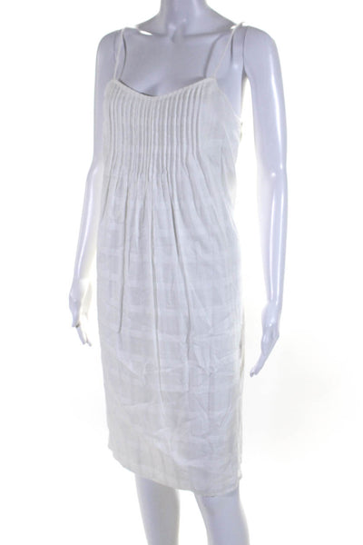 J Crew Women's V-Neck Spaghetti Straps Flare Lined Mini Dress White Size 4