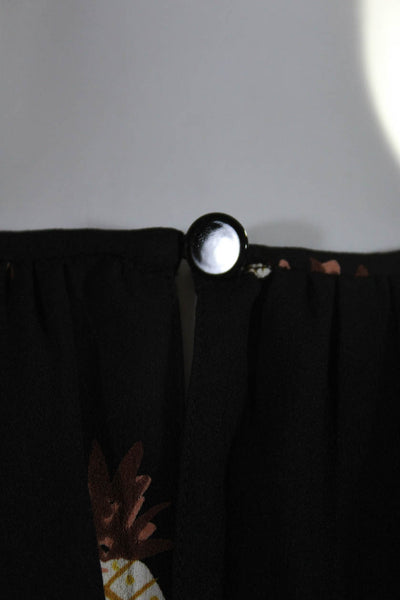 Kate Spade Women's Ruffle Sleeveless Fit Flare Mini Dress Black Size XS