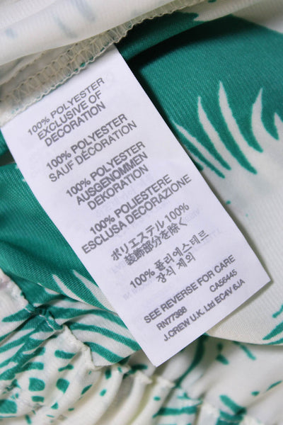 J Crew Women's Square Neck Spaghetti Straps Tassel Pockets Jumpsuit Green Size S