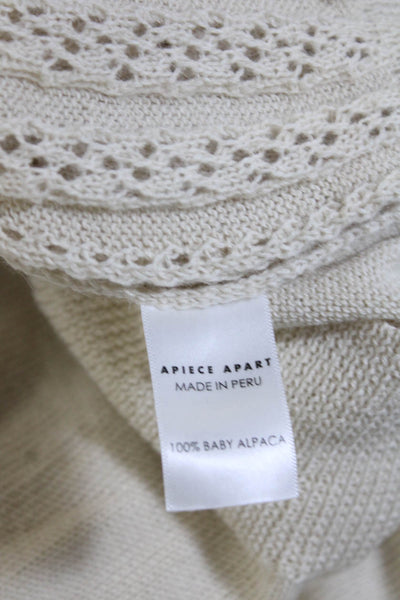 Apiece Apart Womens Alpaca Knit Long Sleeve Pullover Sweater Top Beige Size XS