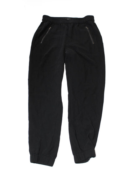 J Crew Women's Elastic Waist Tapered Leg Jogger Pant Black Size 0 Lot 2