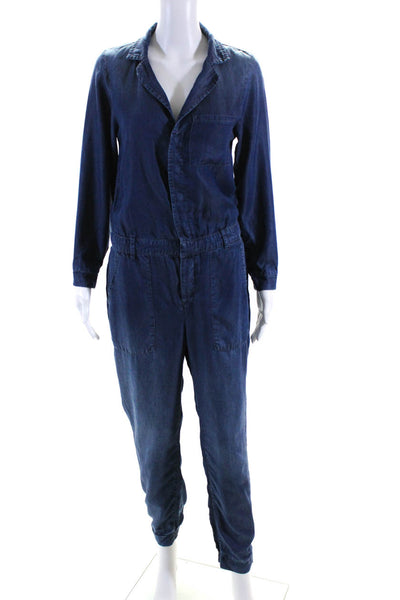 Z1975 Zara Basic Department Denim Women's Long Sleeves Jumpsuit Blue Size S