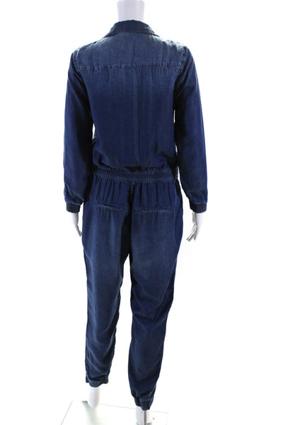 Z1975 Zara Basic Department Denim Women's Long Sleeves Jumpsuit Blue Size S