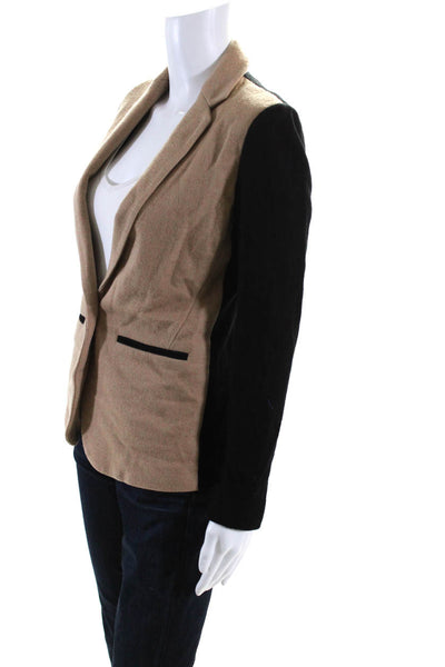 J Crew Women's Collared Long Sleeves Lined One Button Blazer Beige Size 0