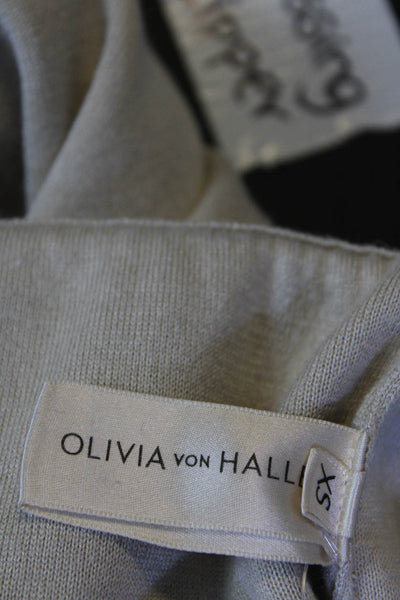 Olivia Von Halle Womens Light Brown Silk High Rise Cuff Ankle Sweatpants Size XS