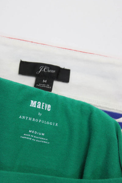 Maeve Anthropologie J Crew Womens Cotton Pullover T-Shirt Top Green Size Lot 2