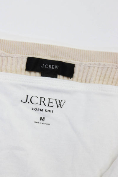 J Crew Womens Stretch V-Neck Sleeveless Pullover Blouse Top White Size M Lot 2