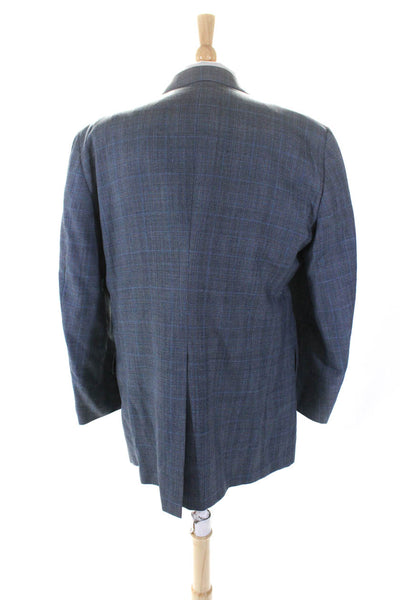 Hart Schaffner Marx Men's Long Sleeves Lined Two Piece Plaid Jacket Set Size 42