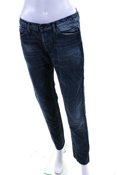 Rick Owens DRKSHDW Womens Denim Mid Rise Straight Leg Jeans Pants Blue Size 27