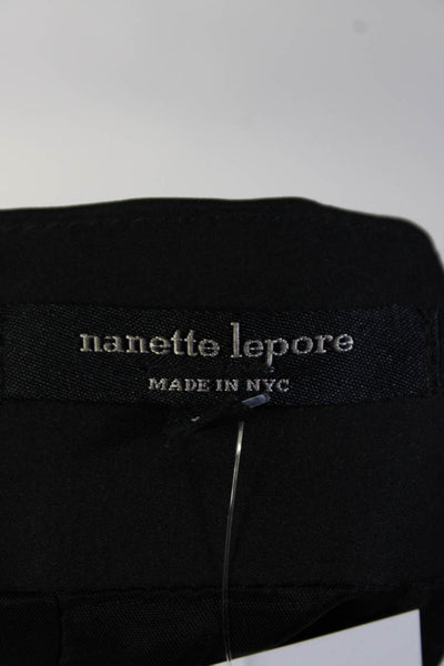 Nanette Lepore Womens Back Zipped Pleated A-Line Short Skirt Black Size 10